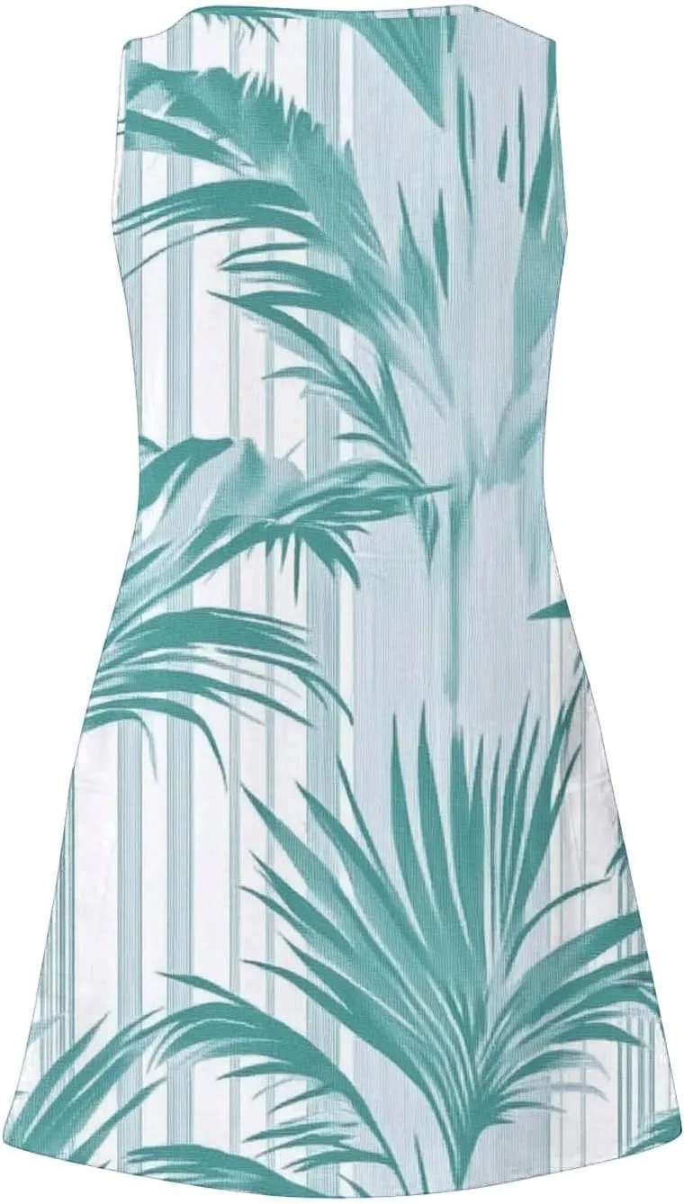 Summer Dresses 2025 Women Casual V Neck Sleeveless Sundresses Hawaiian Tank Dress Boho Beach Dresses Swimsuit Coverup