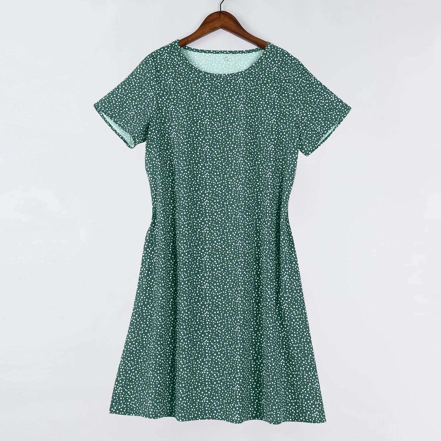 Summer Dresses for Women 2025 Trendy Casual Short Sleeve Flowy Boho Petite Tshirt Dress Beach Vacation Clothes
