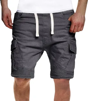 Summer Stripe Drawstring Hiking Fitness Cargo Shorts Tactical Training Golf Overalls Sweatpants Men Fishing Camping Shorts