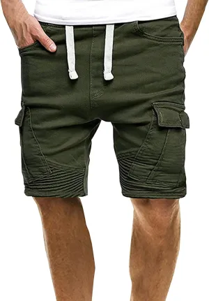 Summer Stripe Drawstring Hiking Fitness Cargo Shorts Tactical Training Golf Overalls Sweatpants Men Fishing Camping Shorts