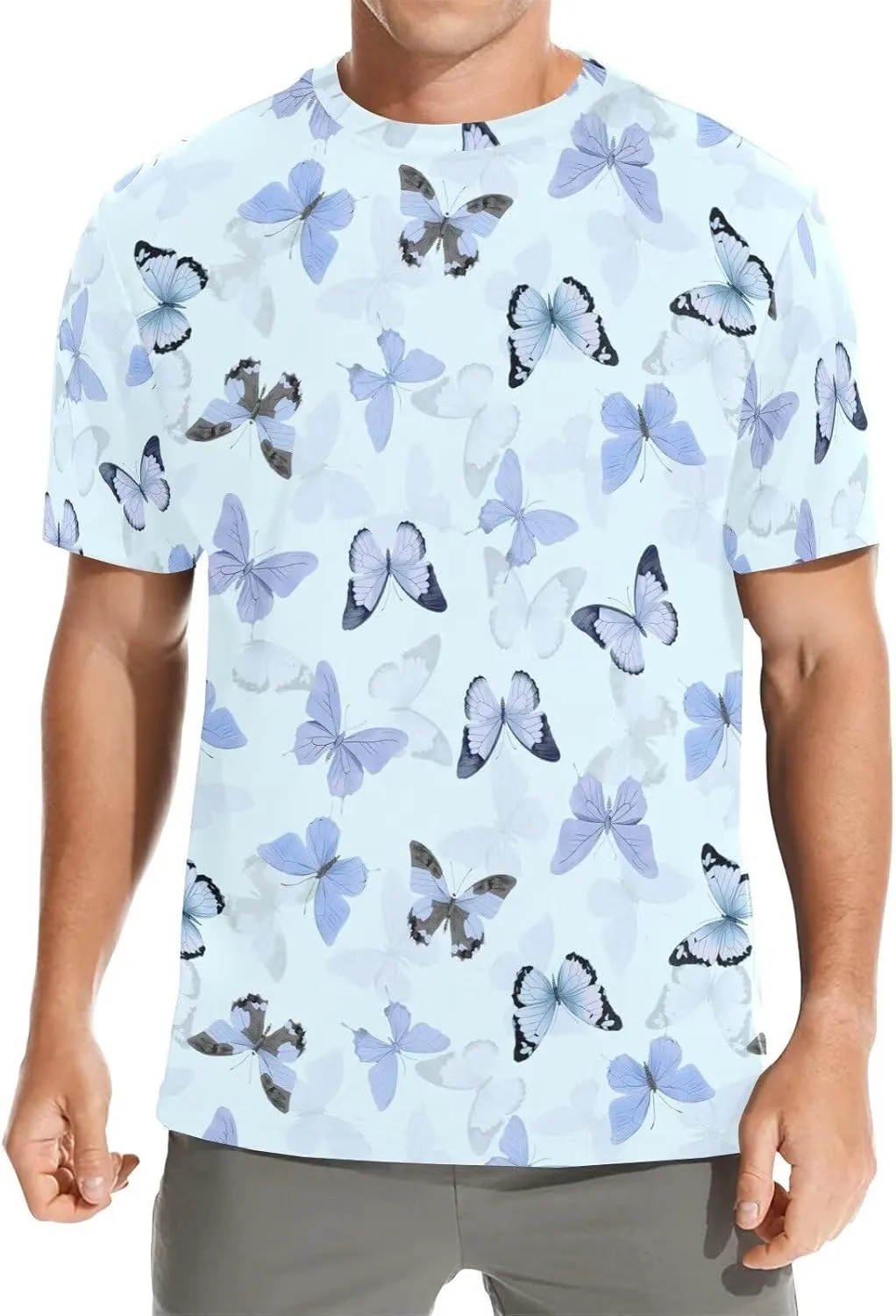 Summer T-Shirts for Men Crew Neck Short Sleeve Casual Soft Tee Shirt for Sports Basketball Athletic Size S-3XL