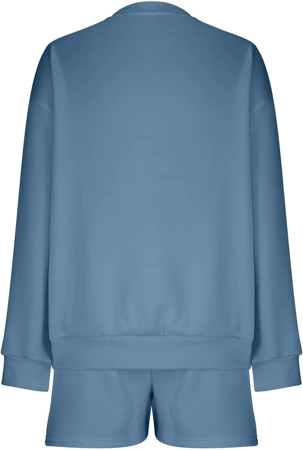 Sweat Sets For Women 2 Piece Outfits Casual Long Sleeve Oversized Sweatshirt With Shorts Matching Lounge Set Sweatsuit