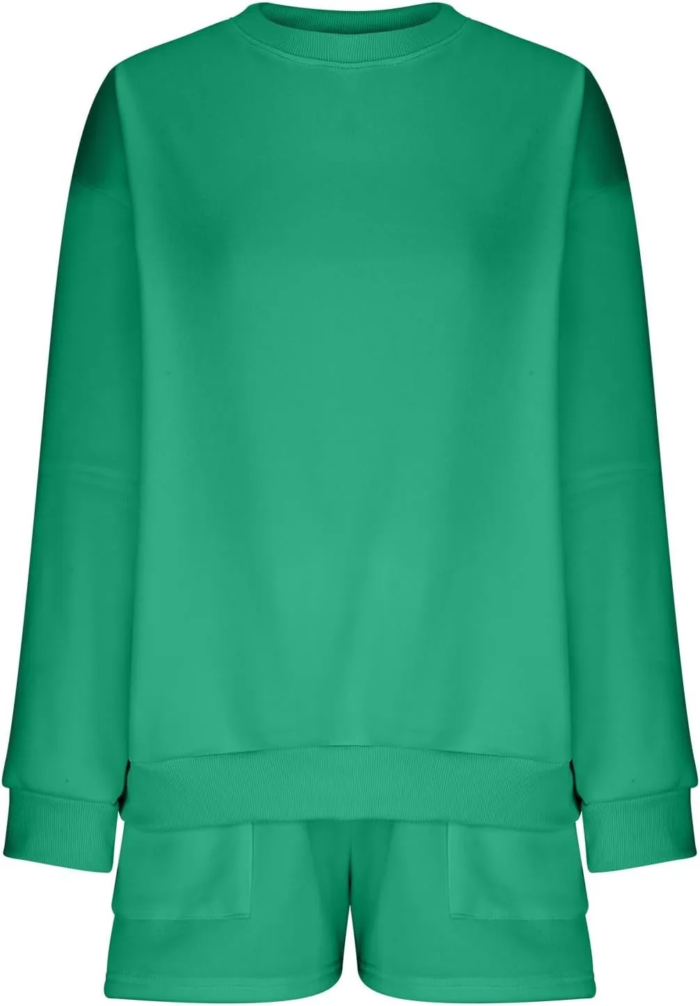 Sweat Sets For Women 2 Piece Outfits Casual Long Sleeve Oversized Sweatshirt With Shorts Matching Lounge Set Sweatsuit