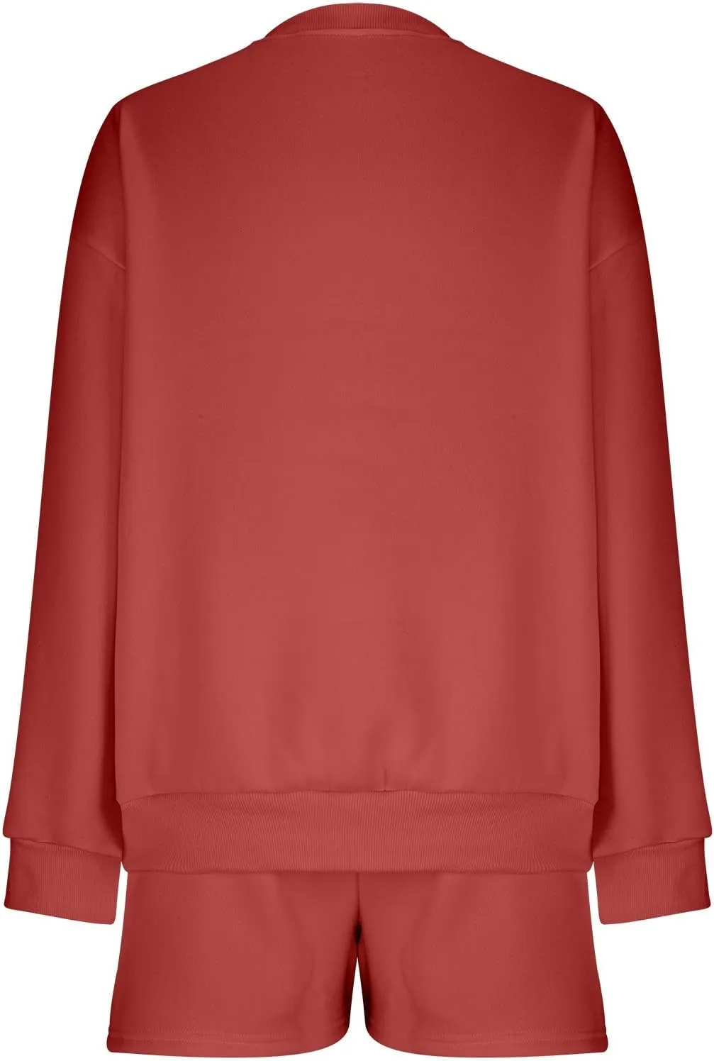 Sweat Sets For Women 2 Piece Outfits Casual Long Sleeve Oversized Sweatshirt With Shorts Matching Lounge Set Sweatsuit