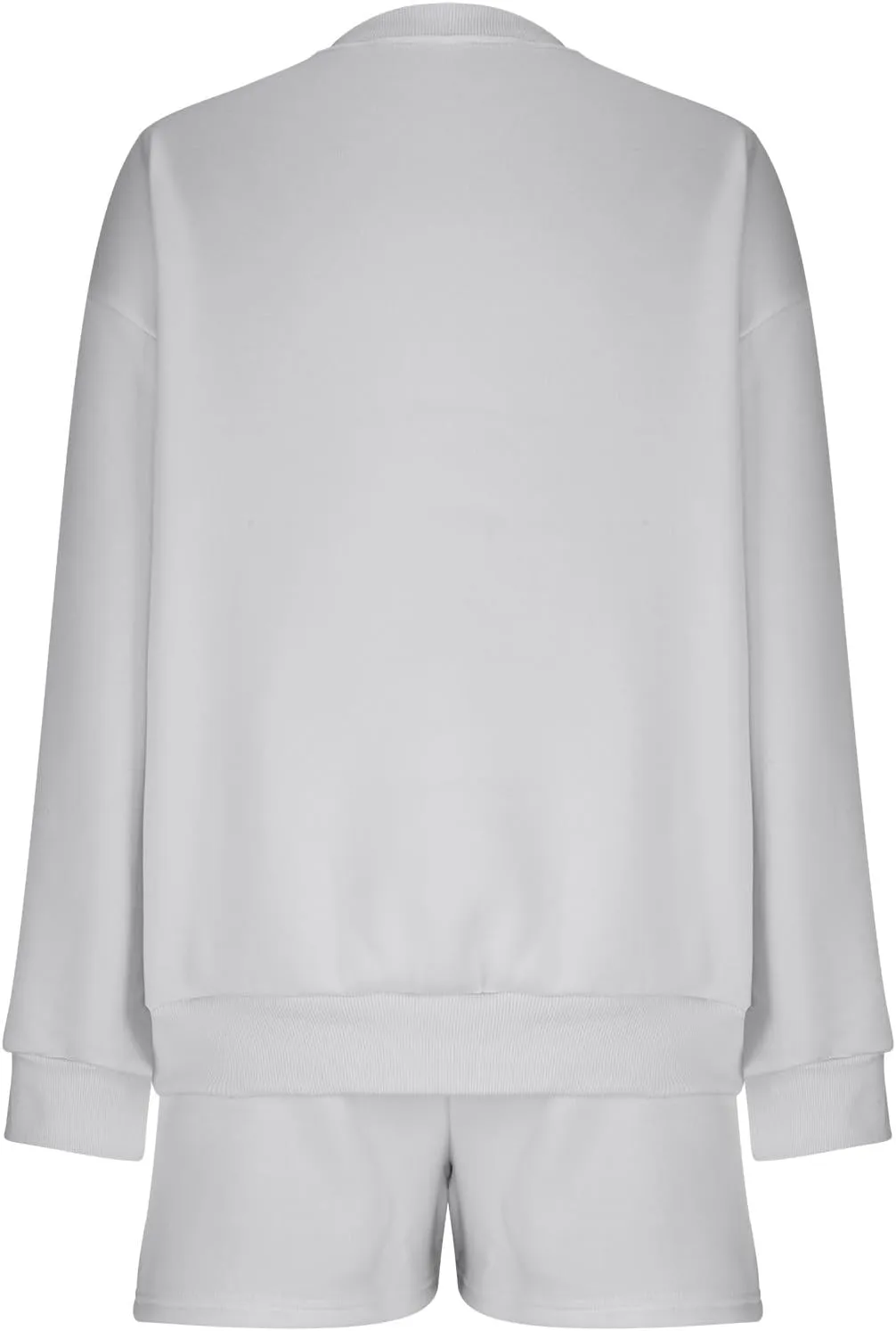 Sweat Sets For Women 2 Piece Outfits Casual Long Sleeve Oversized Sweatshirt With Shorts Matching Lounge Set Sweatsuit