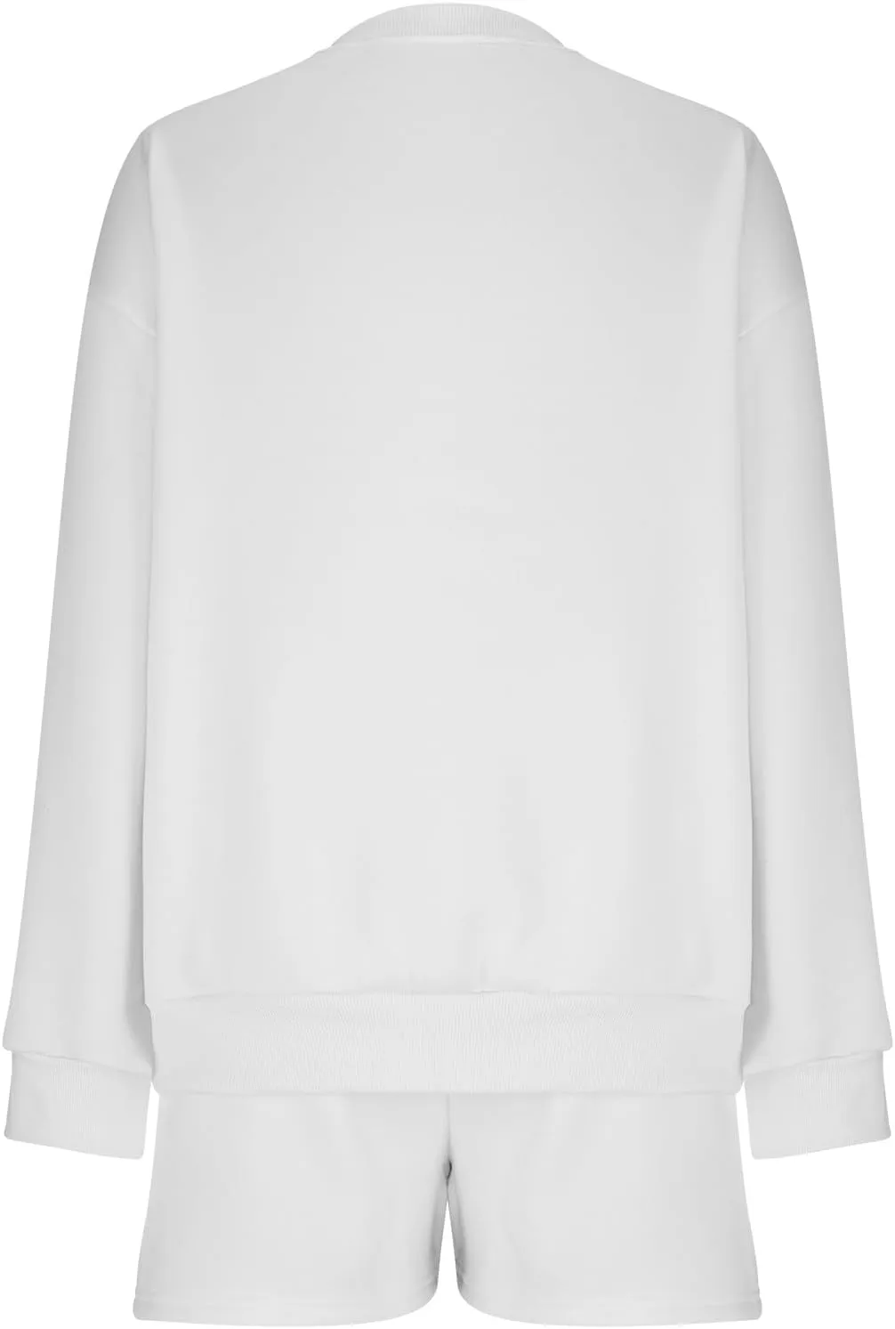 Sweat Sets For Women 2 Piece Outfits Casual Long Sleeve Oversized Sweatshirt With Shorts Matching Lounge Set Sweatsuit