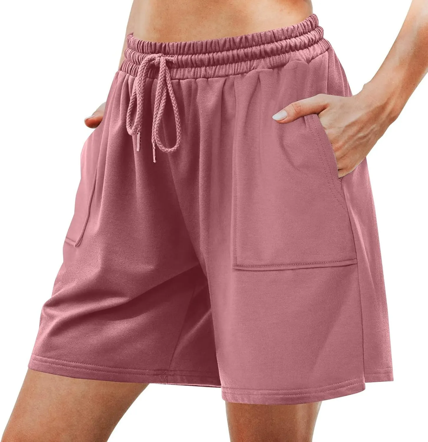 Sweat Shorts Women Loose Fit Drawstring Waist Bermuda Shorts with Pockets Comfy Casual Athletic Workout SweatShorts