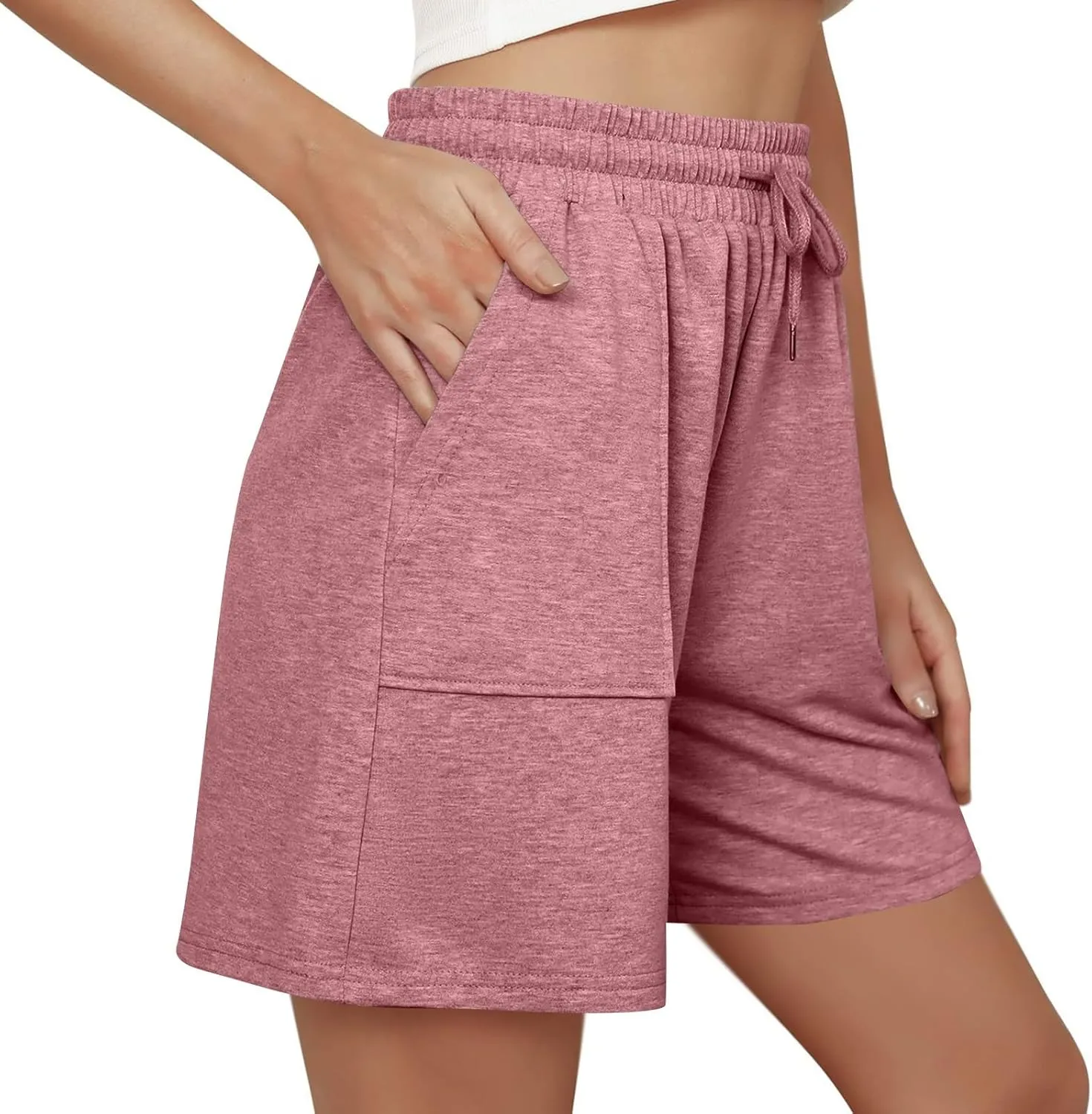 Sweat Shorts Women Loose Fit Drawstring Waist Bermuda Shorts with Pockets Comfy Casual Athletic Workout SweatShorts