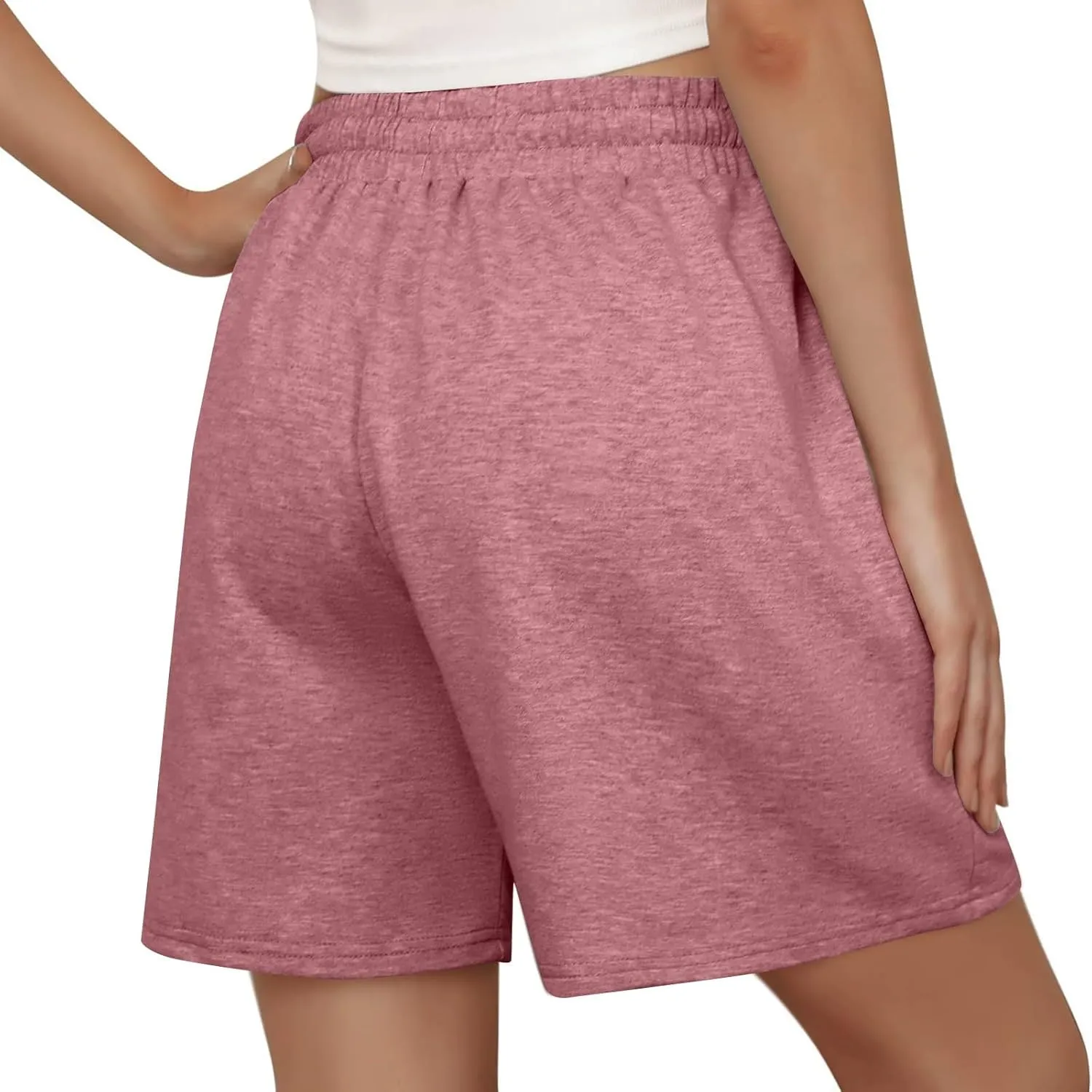 Sweat Shorts Women Loose Fit Drawstring Waist Bermuda Shorts with Pockets Comfy Casual Athletic Workout SweatShorts