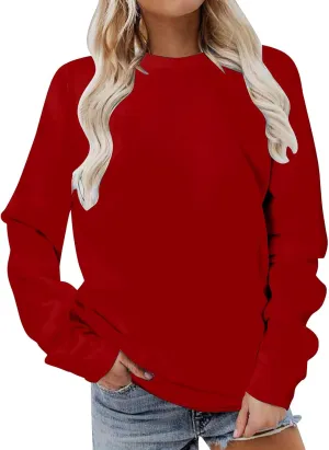 Sweatshirt for Women Fall Fashion Long Sleeve Pullover Crewneck Shirt Tops Teen Girl Casual Oversized Workout Sweater