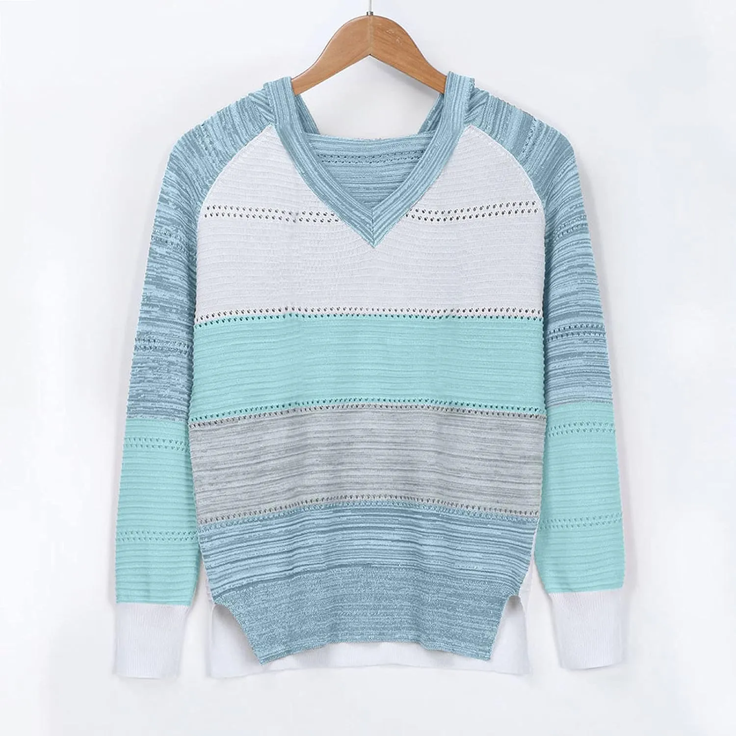 Sweatshirts for Women Sweaters for Women 2023 Womens Pullover Hooded Sweatshirts Color Block Long Sleeve Tops