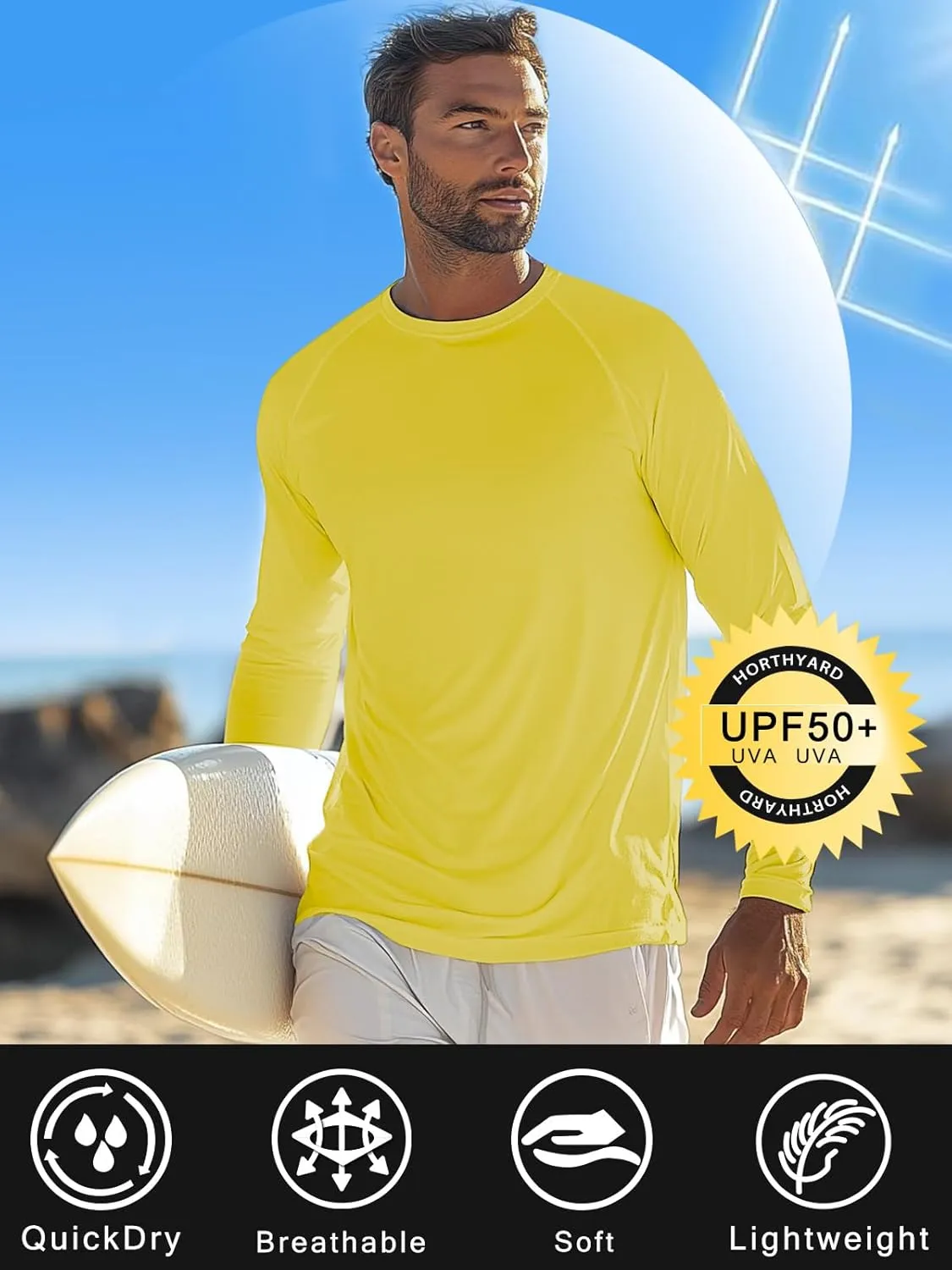 SWEET POISON Men's UPF 50  Sun Shirts Long Sleeve UV Protection Lightweight Dry Fit T-Shirt for Athletic Outdoor Tee