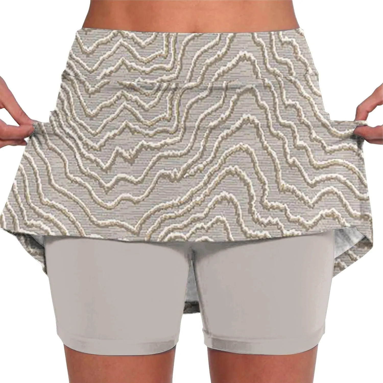 Tennis Skirts for Women Athletic Skort with Shorts High Waist Tummy Control Yoga Skirt Workout Printed Skirt Shorts