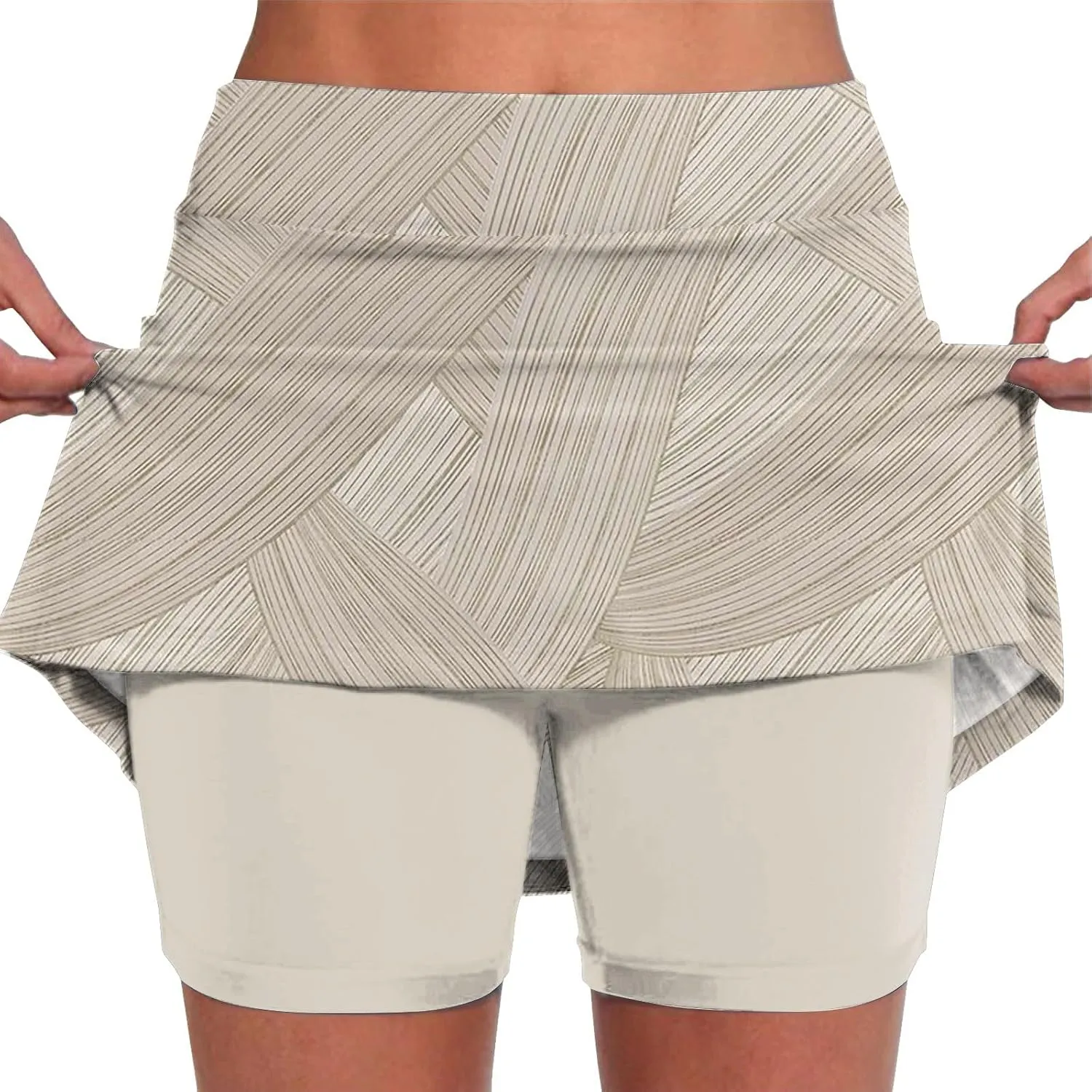 Tennis Skirts for Women Athletic Skort with Shorts High Waist Tummy Control Yoga Skirt Workout Printed Skirt Shorts