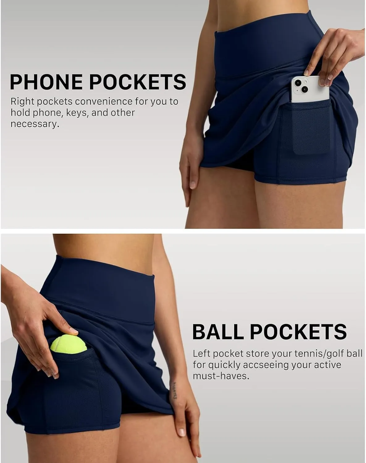 Tennis Skorts for Women Elastic High Waisted Athletic Golf Shorts Summer Fashion Soft Comfortable Skirts with Pockets
