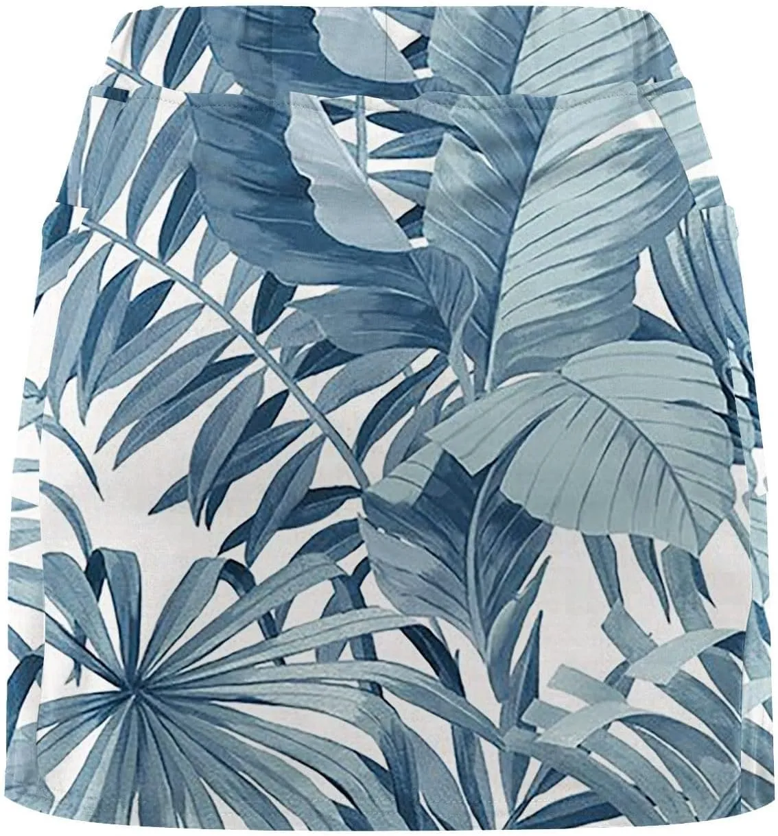 Tennis Skorts for Women Summer Elastic High Waisted Floral Printed Gym Shorts Comfort Baggy Mini Skirts with Pockets