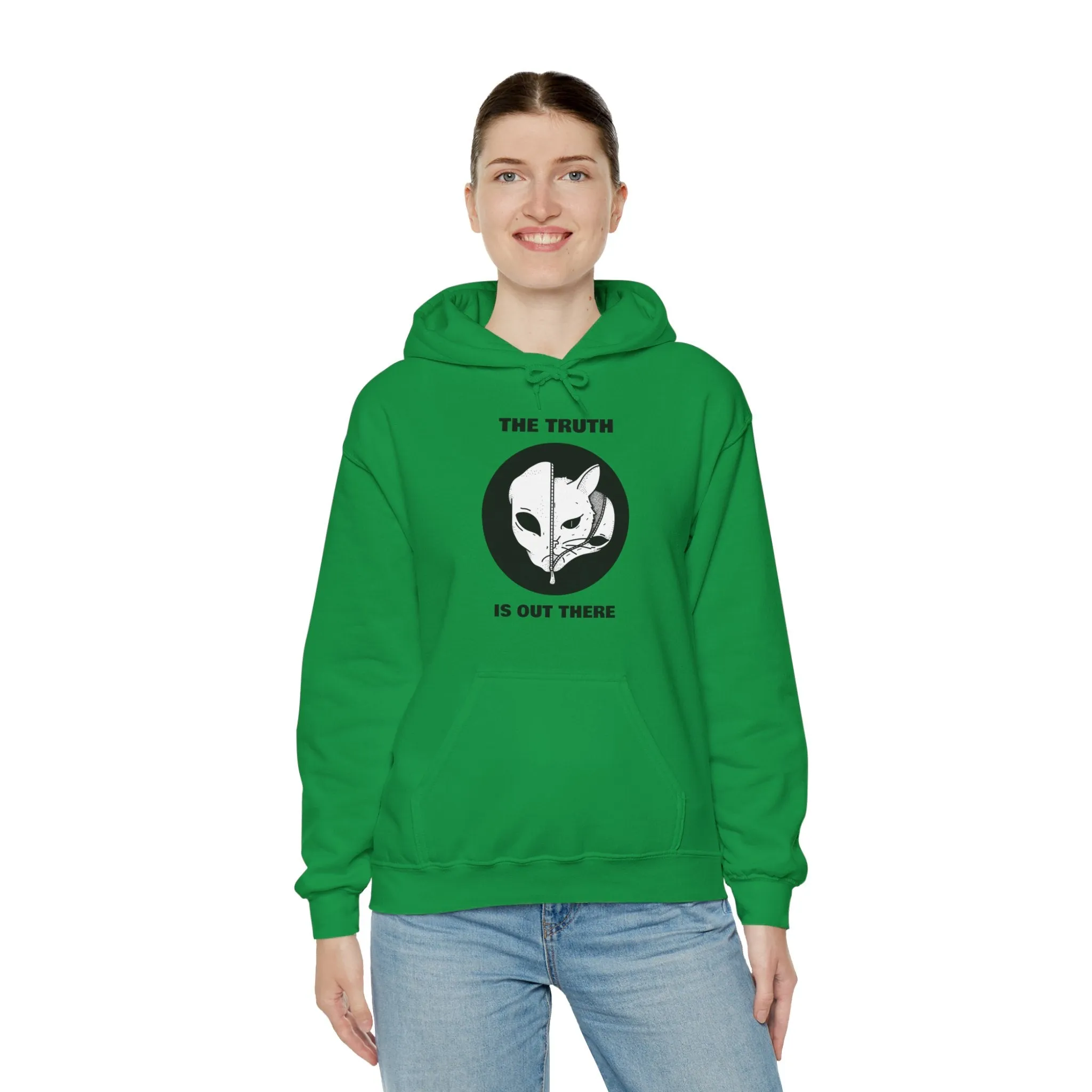 The Truth Is Out There Alien And Cat Sci-Fi Hoodie