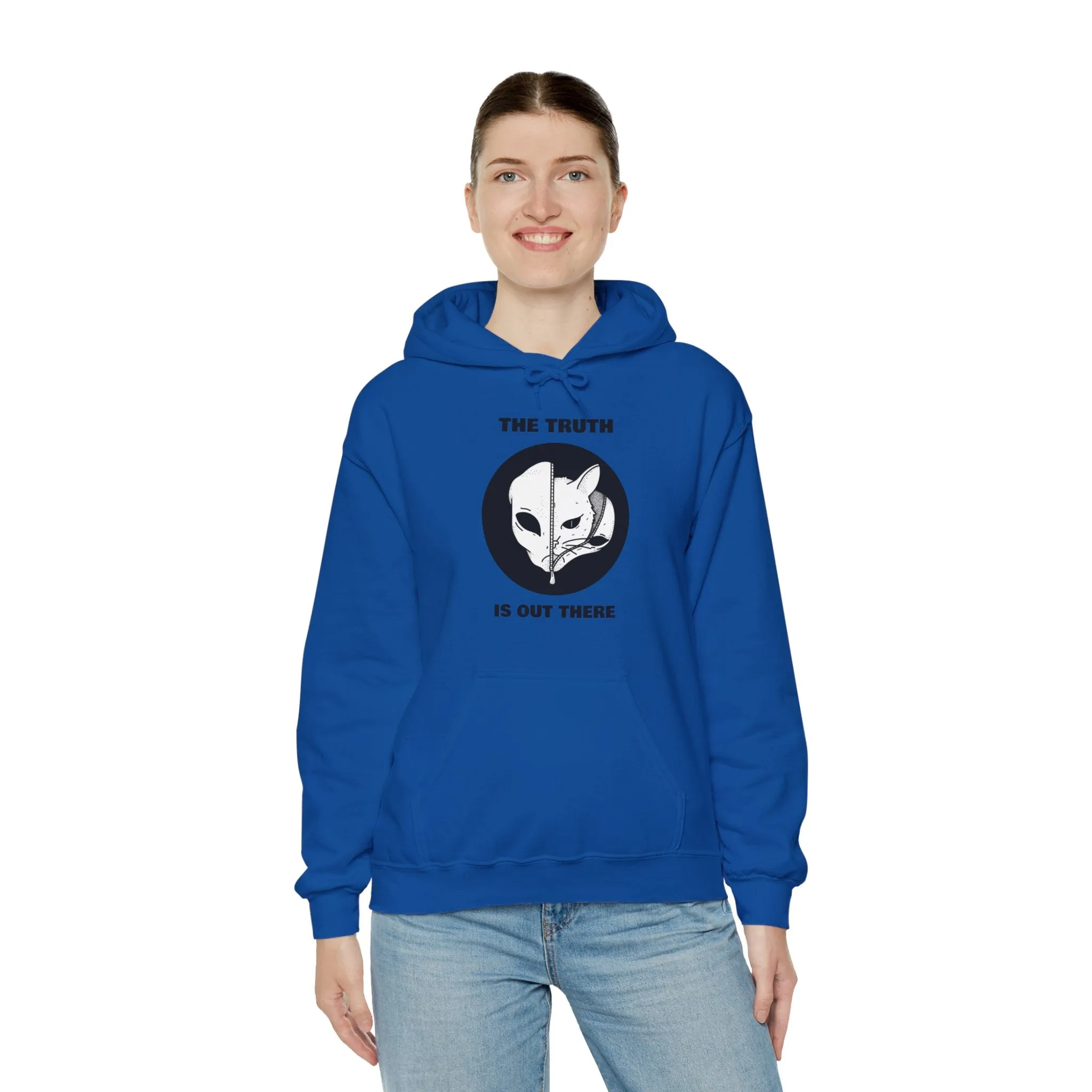 The Truth Is Out There Alien And Cat Sci-Fi Hoodie