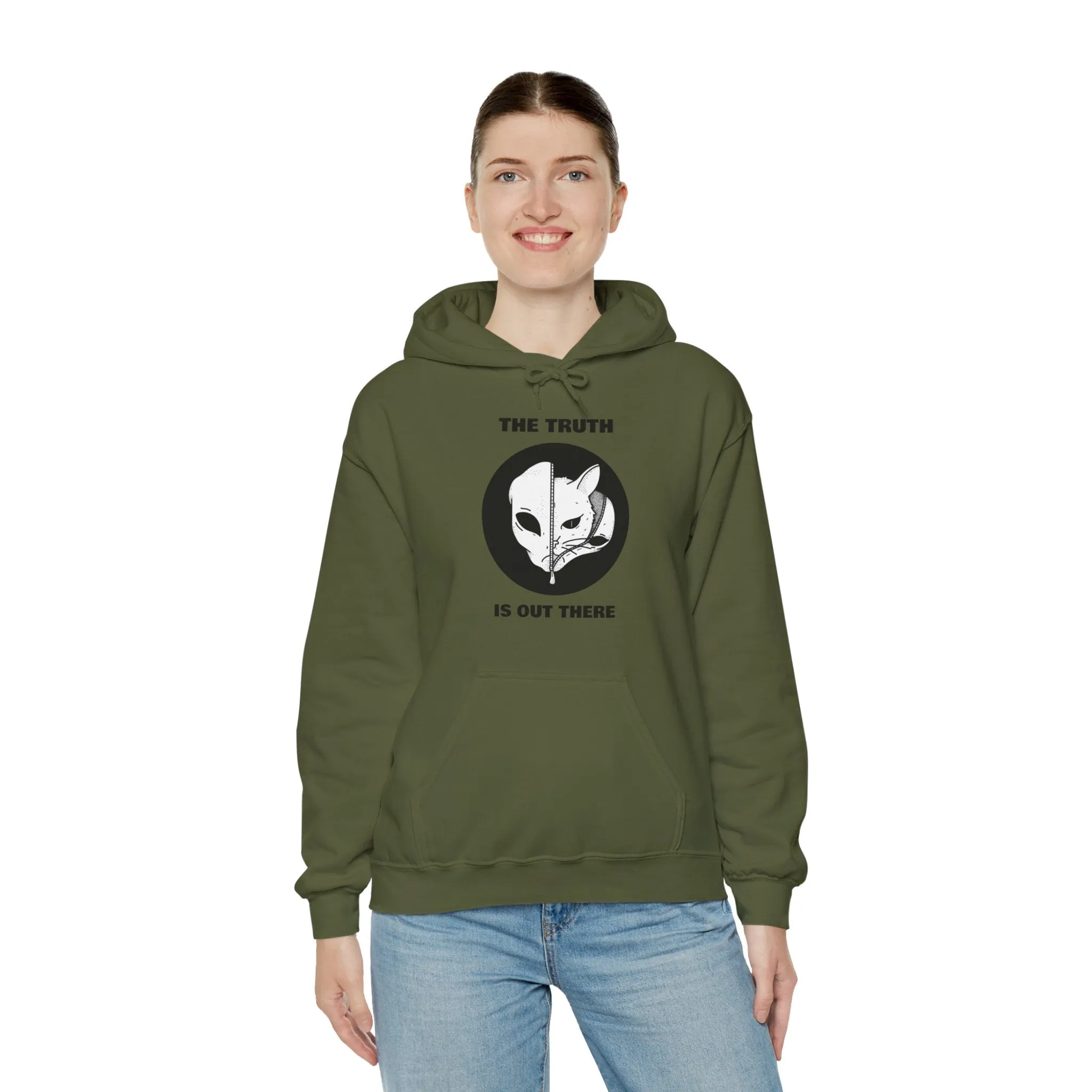The Truth Is Out There Alien And Cat Sci-Fi Hoodie