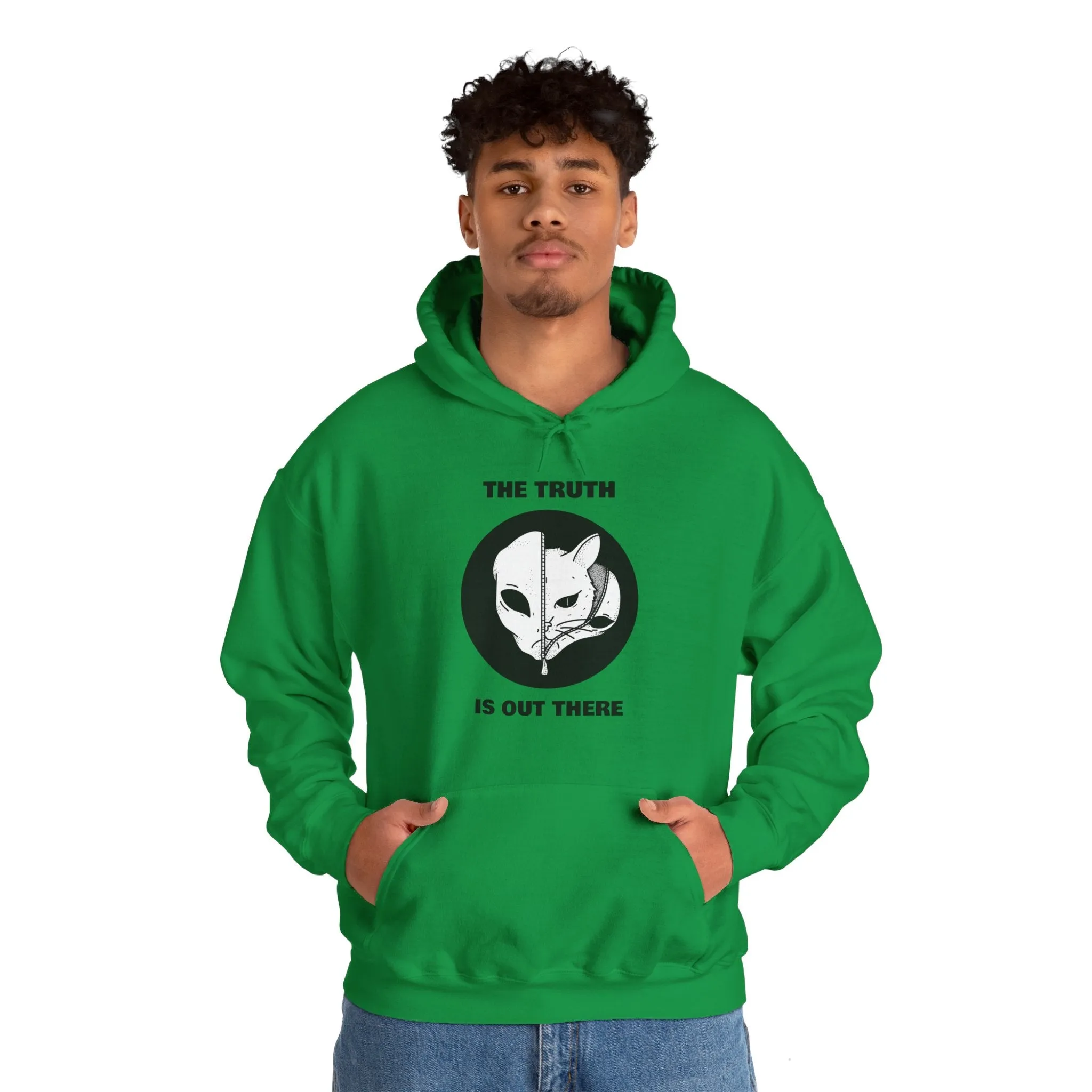 The Truth Is Out There Alien And Cat Sci-Fi Hoodie