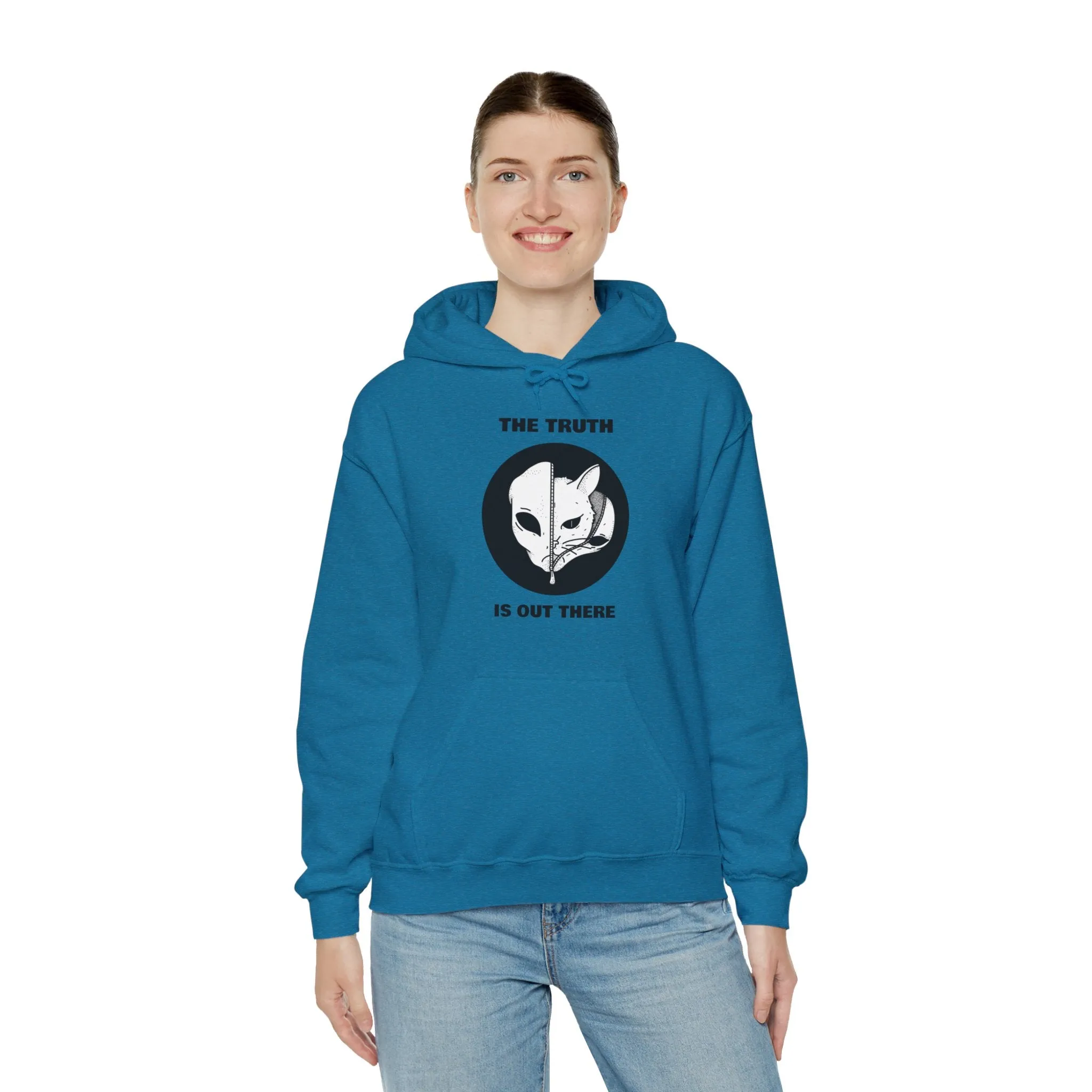 The Truth Is Out There Alien And Cat Sci-Fi Hoodie