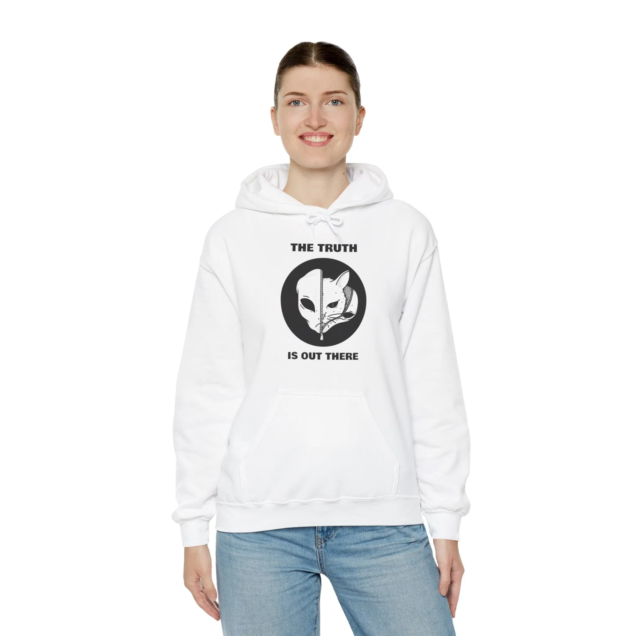 The Truth Is Out There Alien And Cat Sci-Fi Hoodie