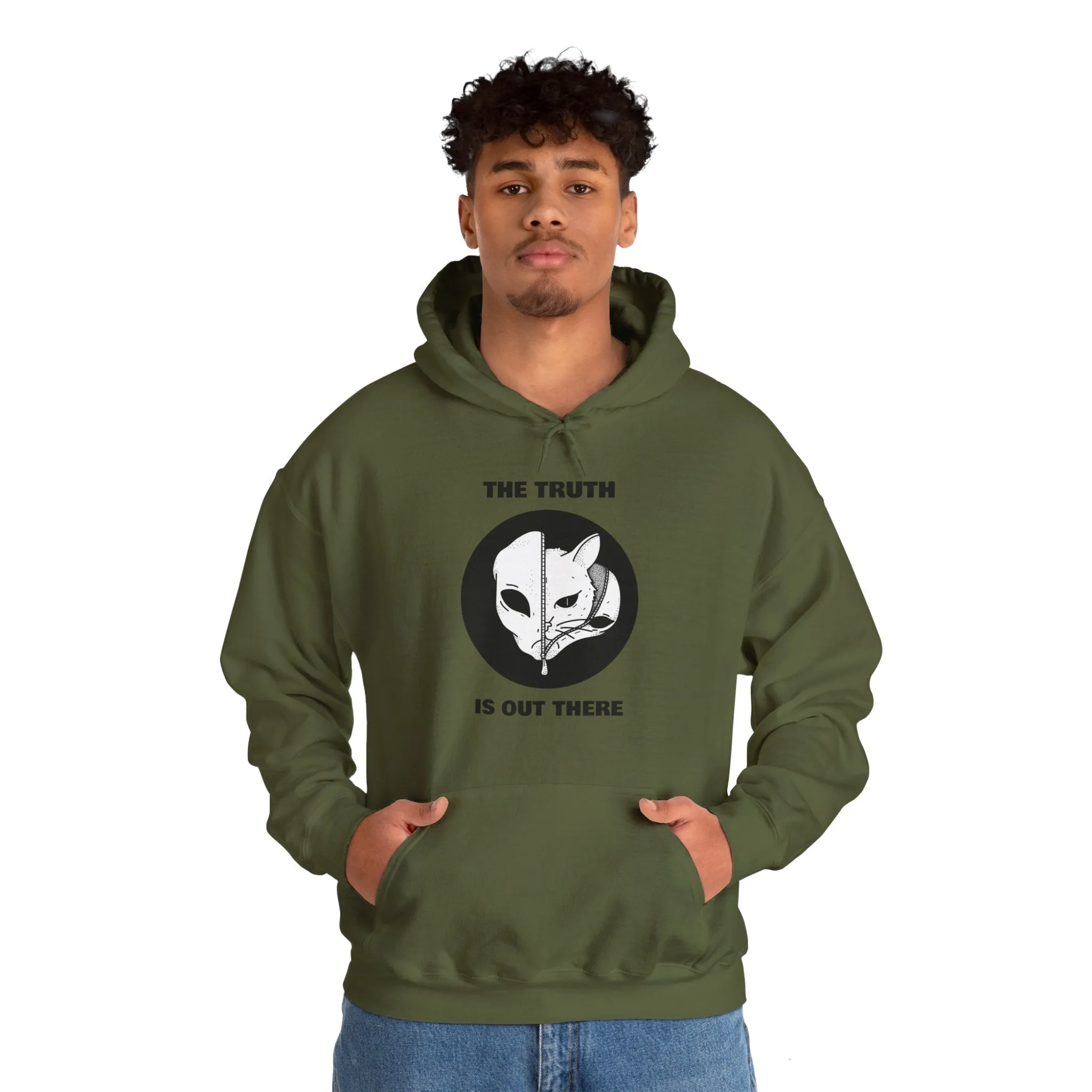 The Truth Is Out There Alien And Cat Sci-Fi Hoodie