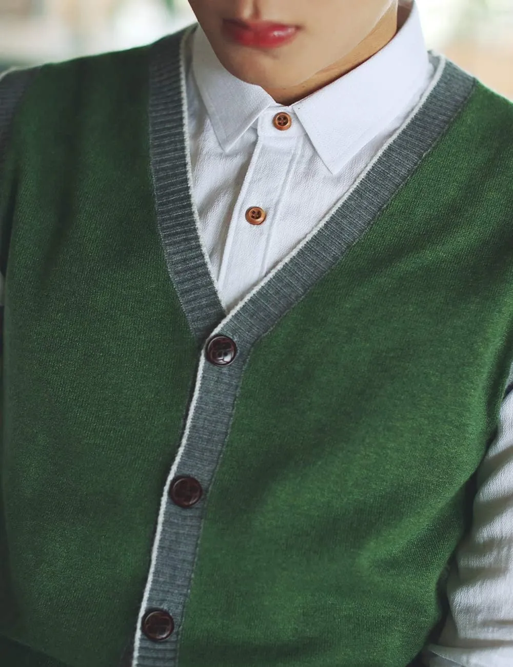 TopTie Men's Sweater Cardigan Vest Slim Fit Stylish Button Down Knitted