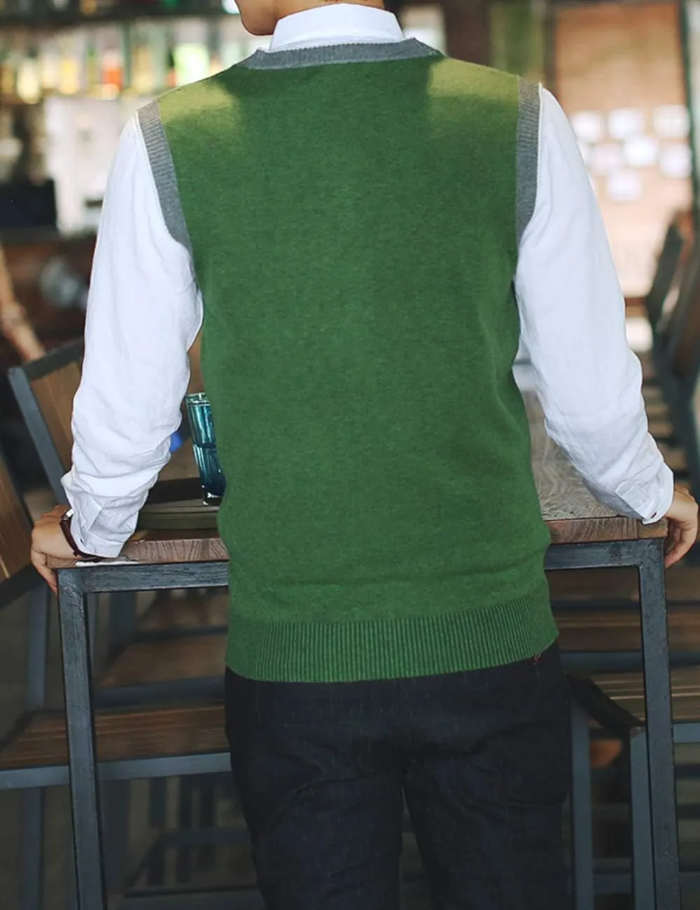 TopTie Men's Sweater Cardigan Vest Slim Fit Stylish Button Down Knitted