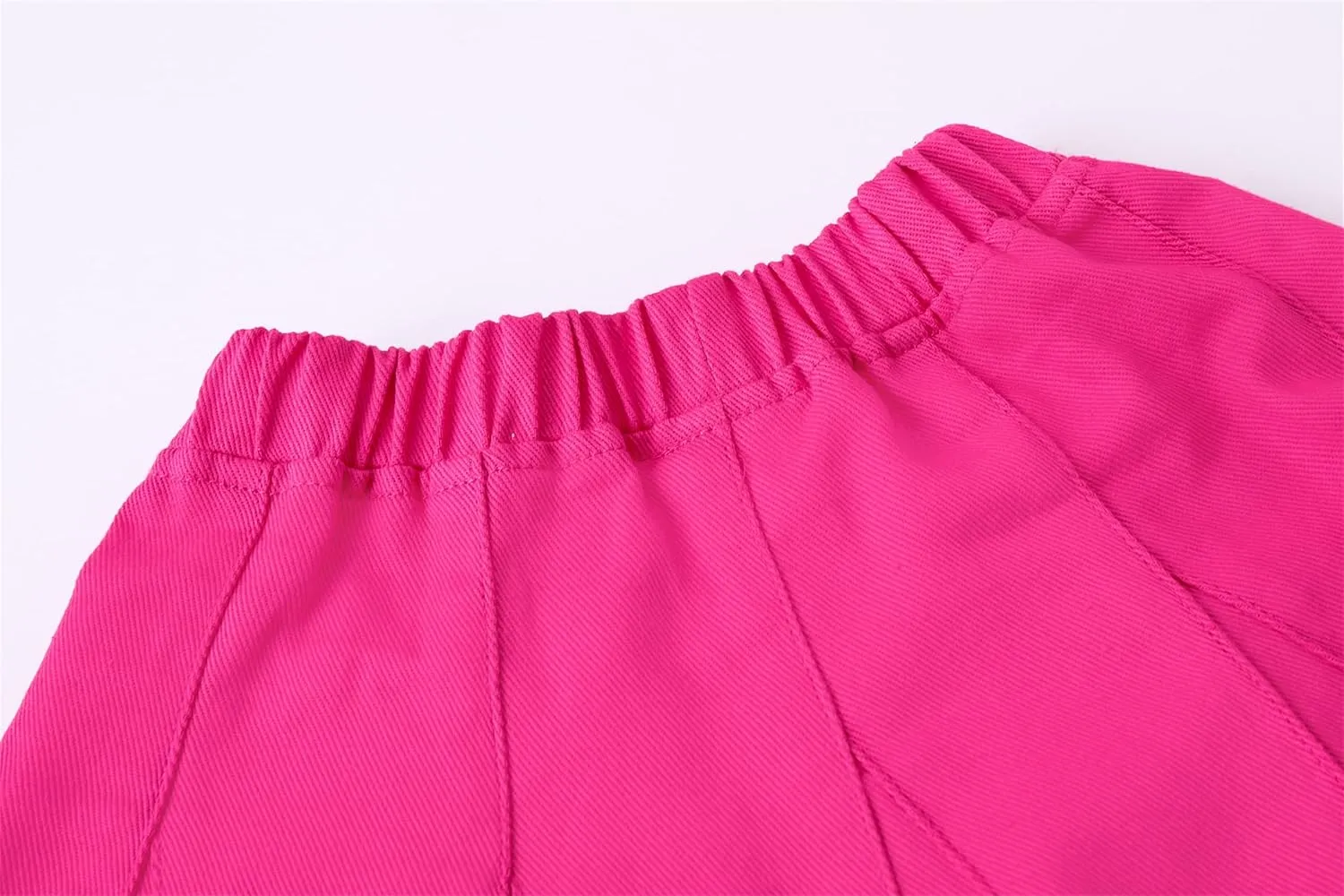 Umeyda Girls Skirts Casual Stretch Waist Denim Skirts A-line Ruffle Short Mini Jean for Kid