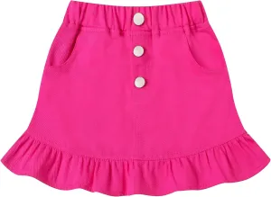 Umeyda Girls Skirts Casual Stretch Waist Denim Skirts A-line Ruffle Short Mini Jean for Kid