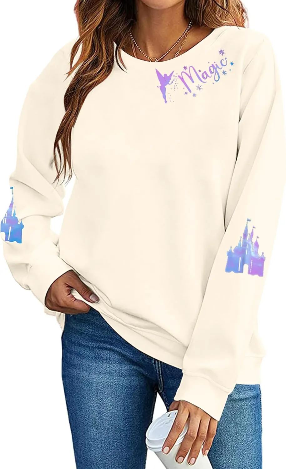UNIQUENOE Magic Kingdom Sweatshirts For Women Magical Tshirt Family Vacation Tee Castle Graphic Short Sleeve Tops