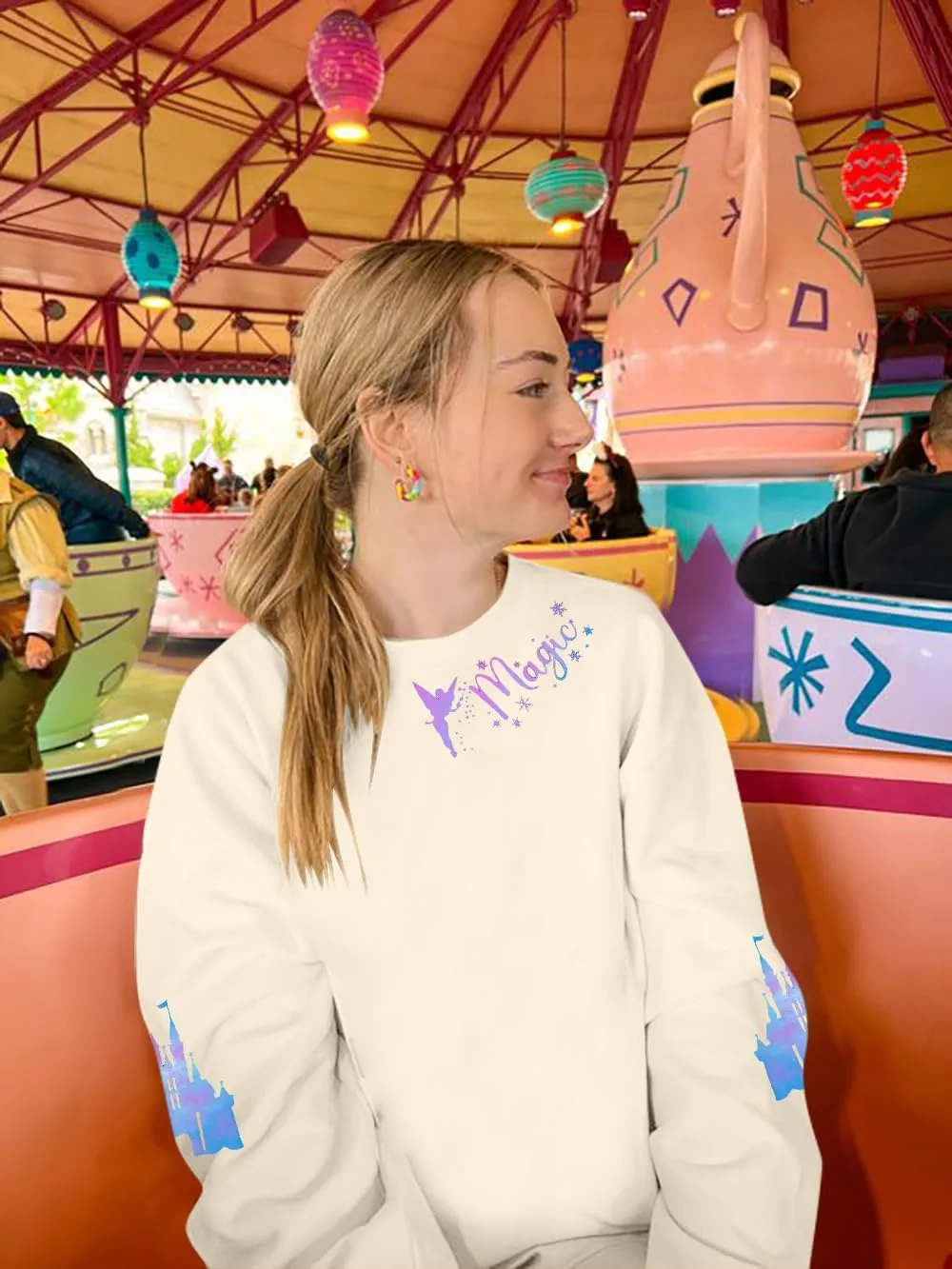 UNIQUENOE Magic Kingdom Sweatshirts For Women Magical Tshirt Family Vacation Tee Castle Graphic Short Sleeve Tops