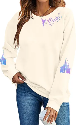 UNIQUENOE Magic Kingdom Sweatshirts For Women Magical Tshirt Family Vacation Tee Castle Graphic Short Sleeve Tops