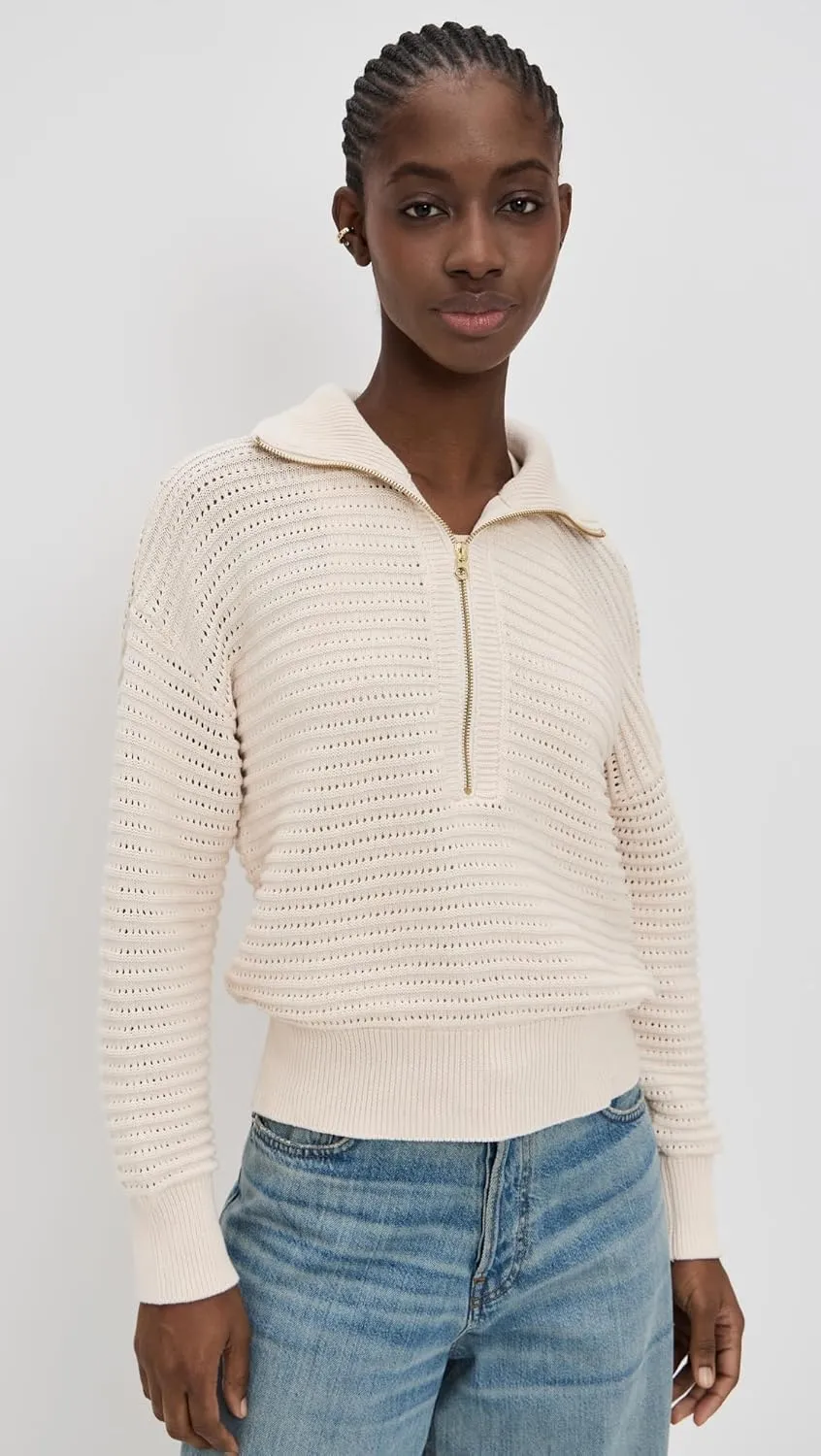 Varley Women's Tara Pointelle Half Zip Sweater