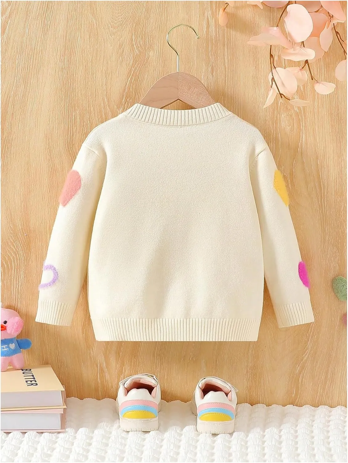 Verdusa Girl's Long Sleeve Round Neck Knitted Button Up Cardigan Sweater