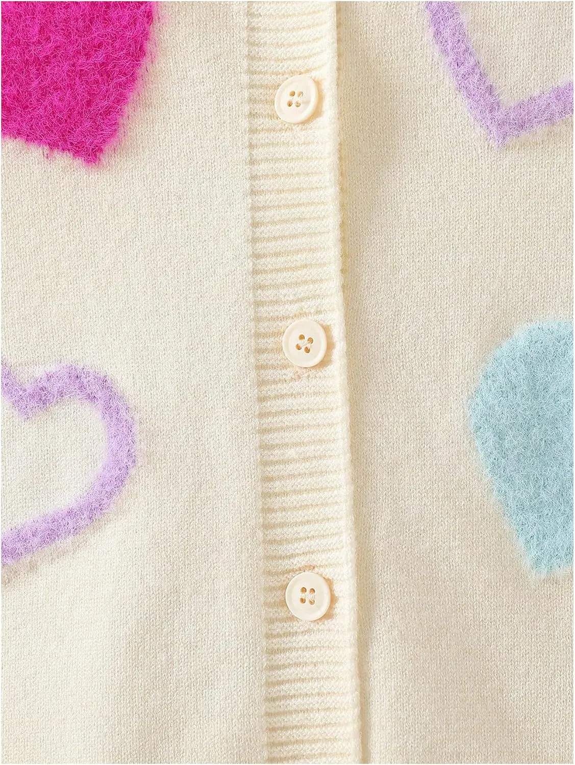 Verdusa Girl's Long Sleeve Round Neck Knitted Button Up Cardigan Sweater