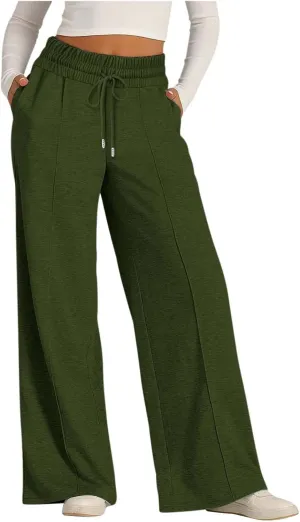 Wide Leg Sweatpants Women High Waist Baggy Sweat Pants Straight Leg Loose Workout Lounge Pants with Pockets
