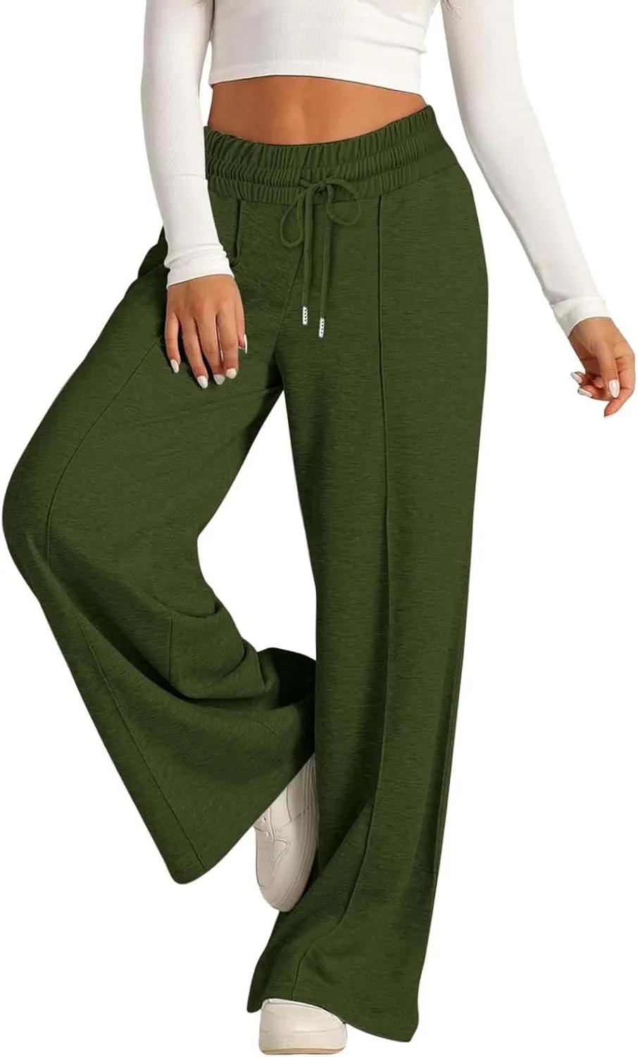 Wide Leg Sweatpants Women High Waist Baggy Sweat Pants Straight Leg Loose Workout Lounge Pants with Pockets