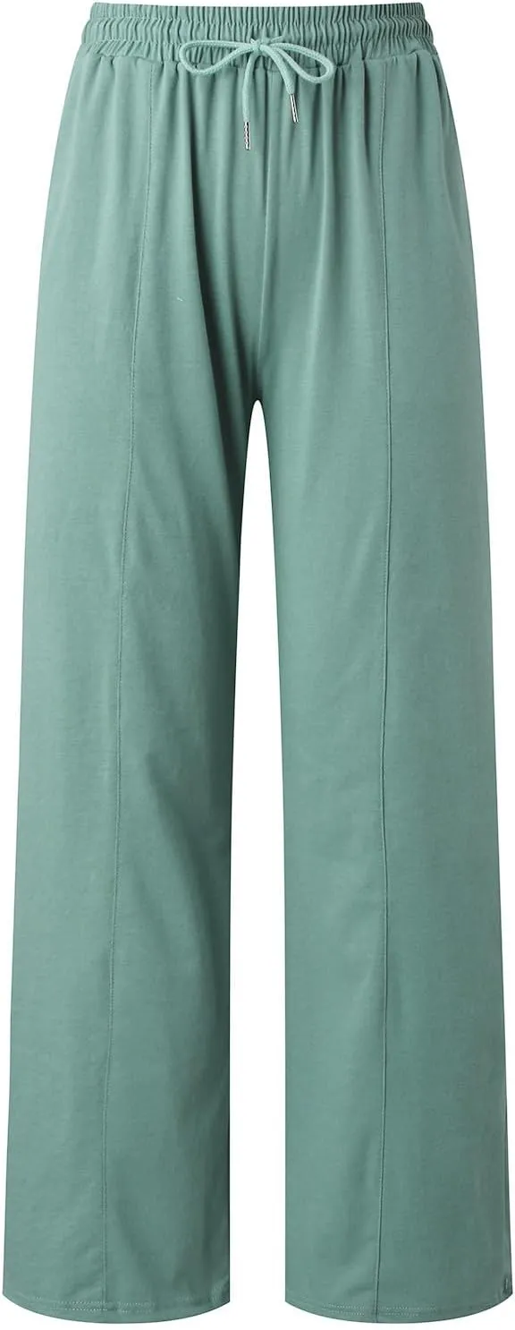 Wide Leg Sweatpants Women High Waist Baggy Sweat Pants Straight Leg Loose Workout Lounge Pants with Pockets