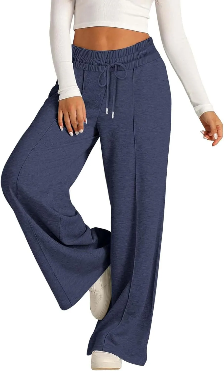 Wide Leg Sweatpants Women High Waist Baggy Sweat Pants Straight Leg Loose Workout Lounge Pants with Pockets