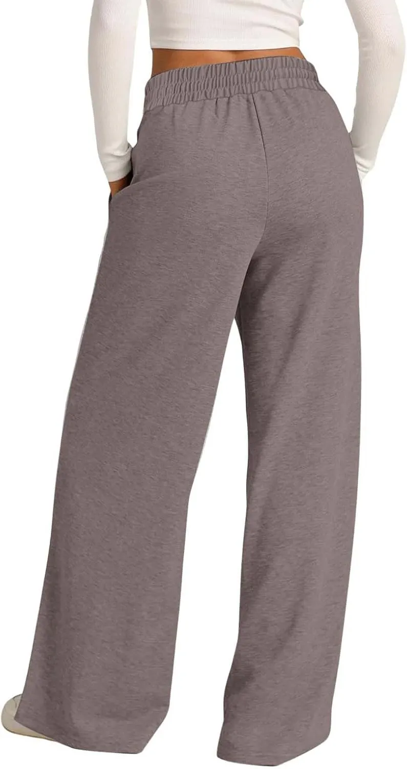 Wide Leg Sweatpants Women High Waist Baggy Sweat Pants Straight Leg Loose Workout Lounge Pants with Pockets