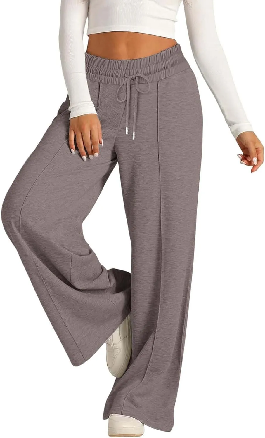 Wide Leg Sweatpants Women High Waist Baggy Sweat Pants Straight Leg Loose Workout Lounge Pants with Pockets