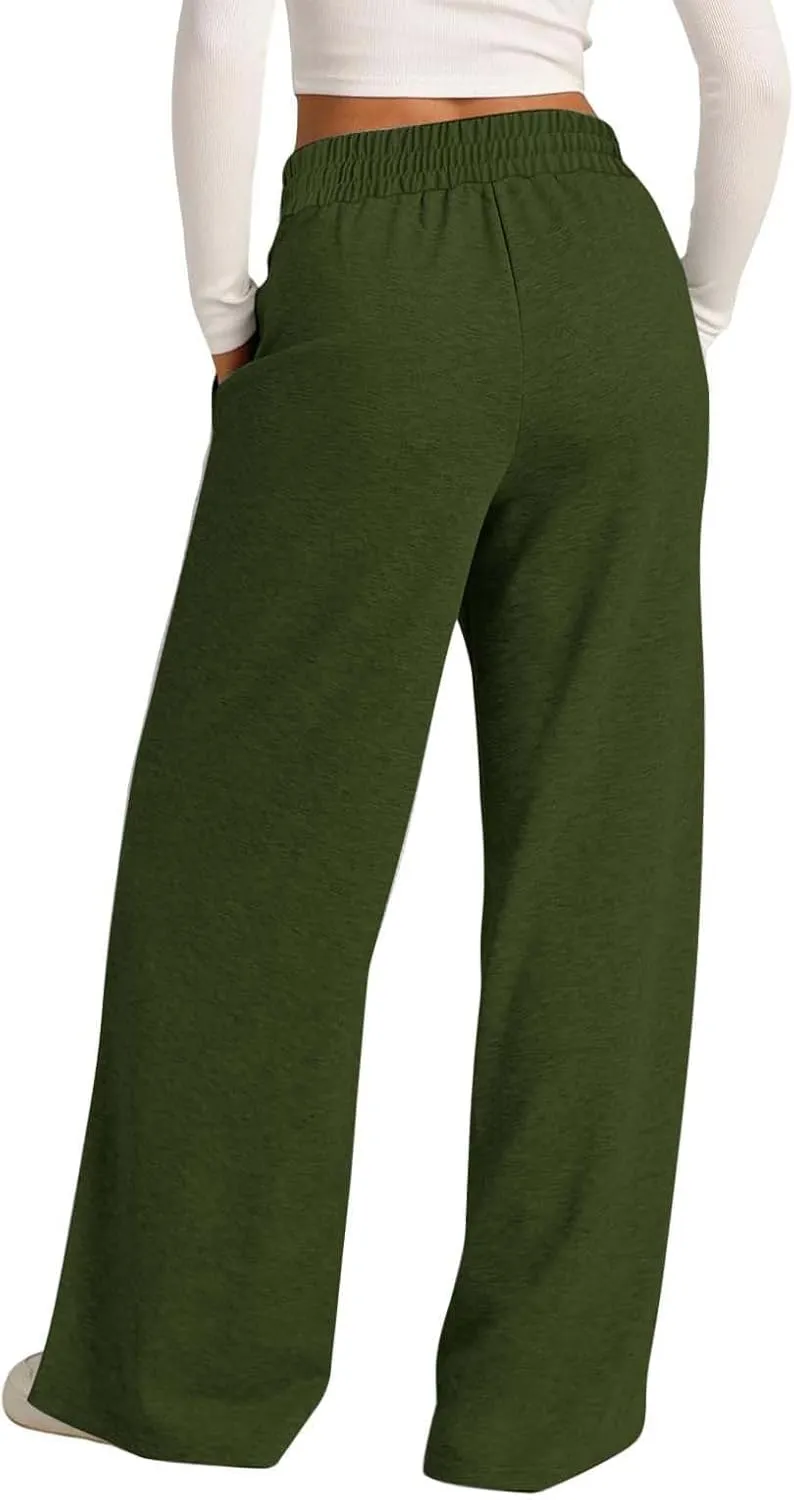 Wide Leg Sweatpants Women High Waist Baggy Sweat Pants Straight Leg Loose Workout Lounge Pants with Pockets