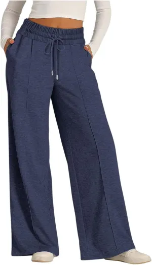 Wide Leg Sweatpants Women High Waist Baggy Sweat Pants Straight Leg Loose Workout Lounge Pants with Pockets