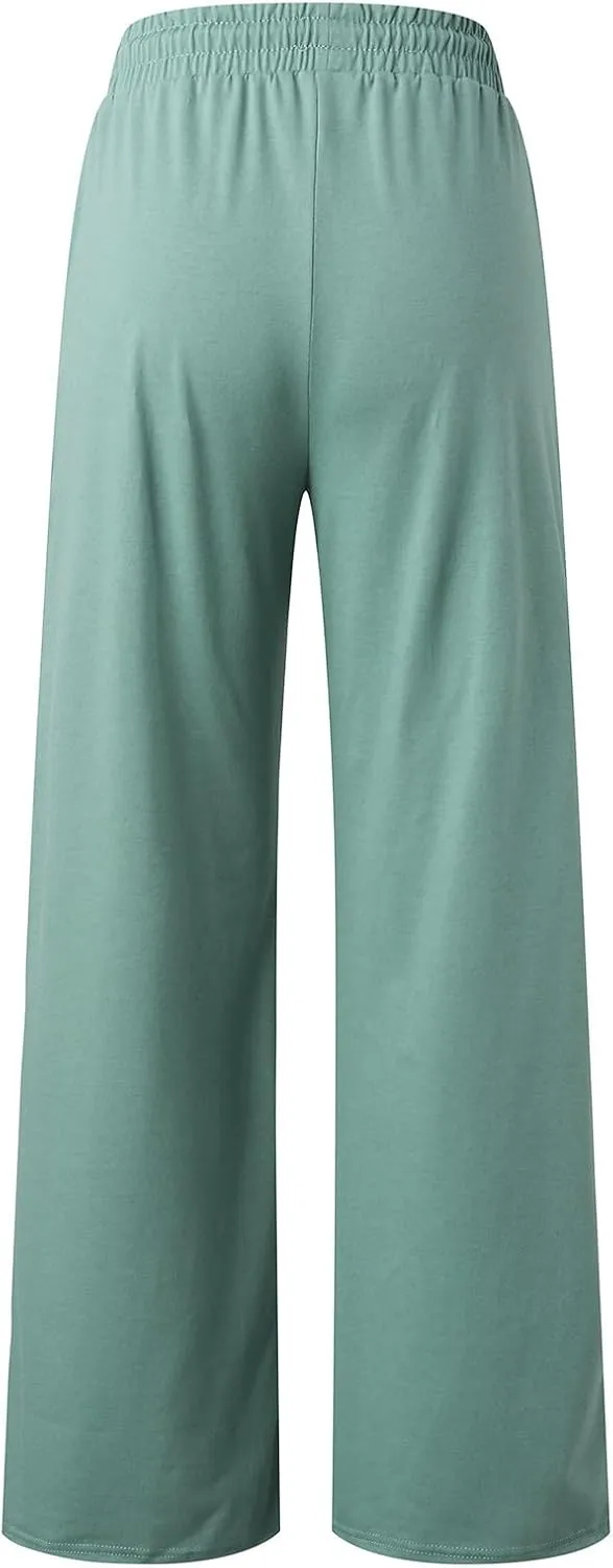 Wide Leg Sweatpants Women High Waist Baggy Sweat Pants Straight Leg Loose Workout Lounge Pants with Pockets