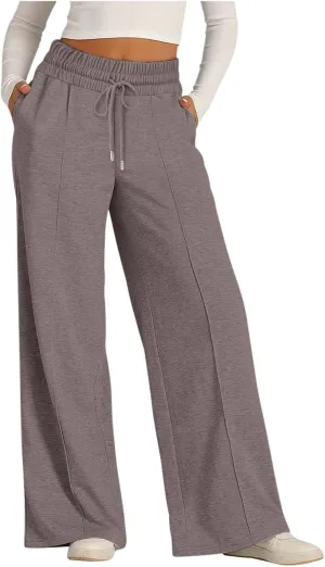 Wide Leg Sweatpants Women High Waist Baggy Sweat Pants Straight Leg Loose Workout Lounge Pants with Pockets