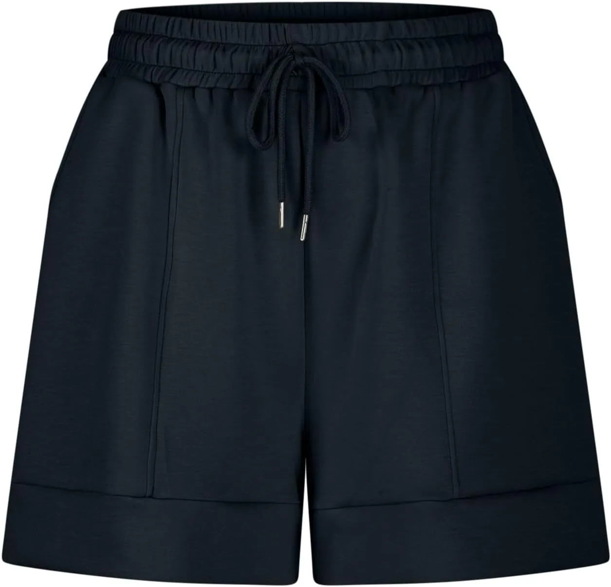 Women Athletic Shorts Casual Solid Stretchy High Waisted Fitness Short Gym Workout Running Shorts with Pockets