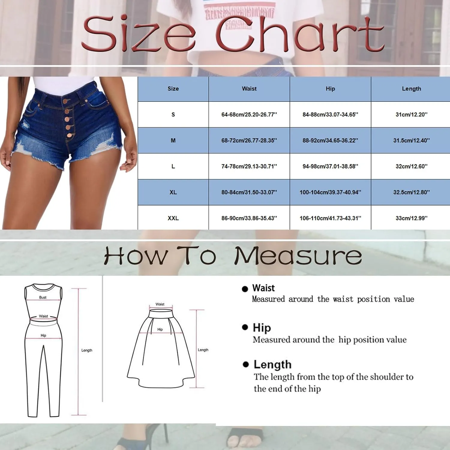 Women Sexy Casual Denim Shorts High Waist Stretchy Jean Shorts Junior Distressed Hole Summer Short Jeans