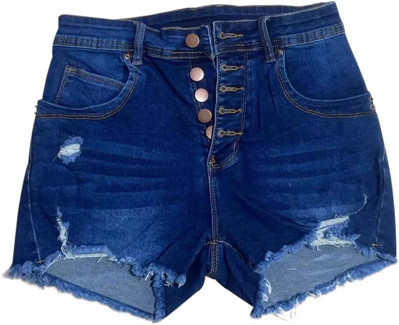 Women Sexy Casual Denim Shorts High Waist Stretchy Jean Shorts Junior Distressed Hole Summer Short Jeans